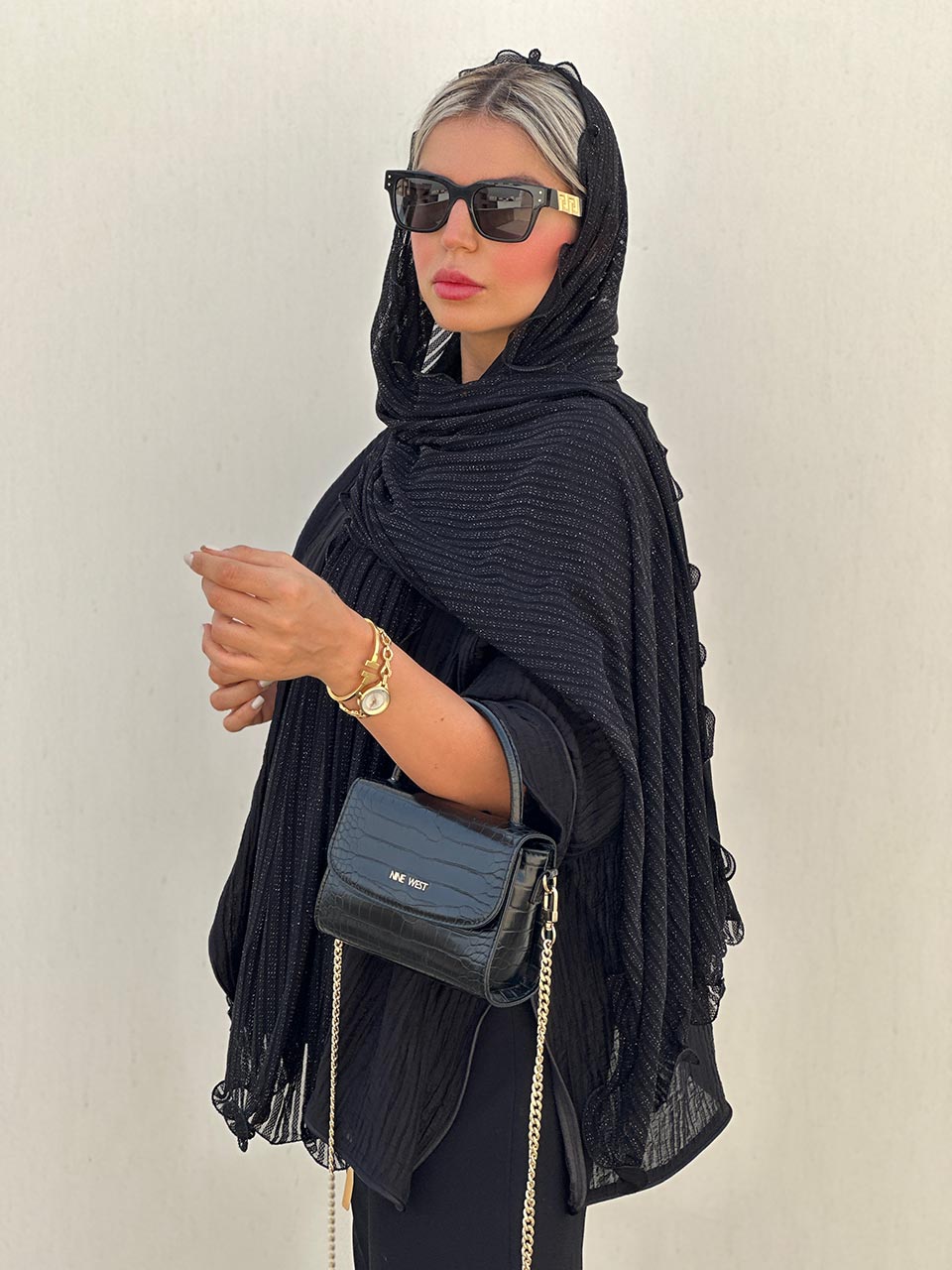 IMG_0091 شال مشکی مزونی اورجینال - Image 1