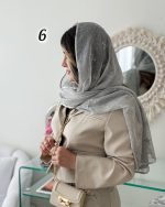 شال حریر شیفون سنگشور پاپیونی اورجینال(1435) - Image 8