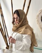 شال حریر شیفون سنگشور پاپیونی اورجینال(1435) - Image 11