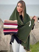 شال پلیسه برشکا دور خز لیبل دار(643)