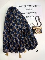 شال مخمل پارت سرمه ای (1460) - Image 4