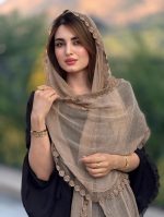 شال حریر شیفون دور گل ترک(1530) - Image 7