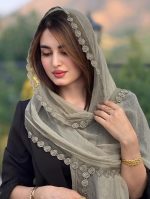 شال حریر شیفون دور گل ترک(1530) - Image 5