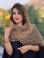 شال حریر شیفون دور گل ترک(1530) - Image 7