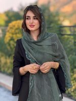 شال حریر شیفون دور گل ترک(1530) - Image 4
