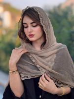 شال حریر شیفون دور گل ترک(1530) - Image 2